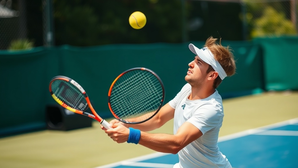오버핸드 서브에서 볼을 타격하는 순간의 팔 위치